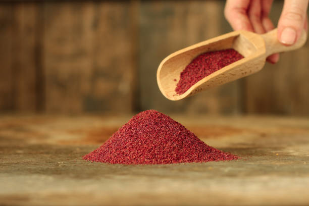 istock sumac. food background. top view 1030522886