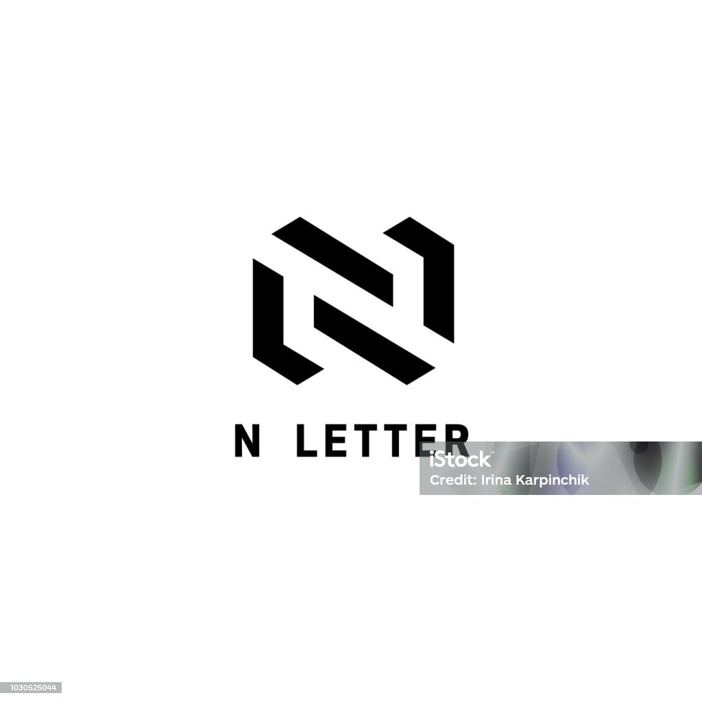 Vector emblem design template for business. Letter N sign Letter N stock vector