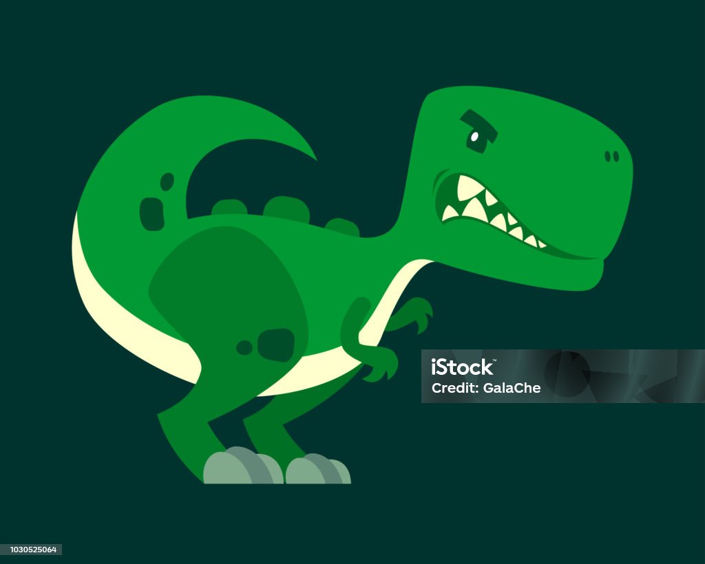 Cute Green Angry Dinosaur Vector Cartoon Character Stock Illustration -  Download Image Now - Tyrannosaurus Rex, Anger, Animal - iStock