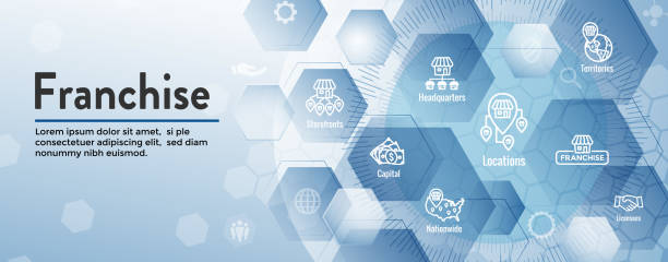 istock Franchise Icon Set with Home Office, corporate Headquarters - Franchisee Icon Images 1030533262