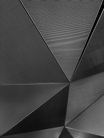 Black and white building abstract detail.