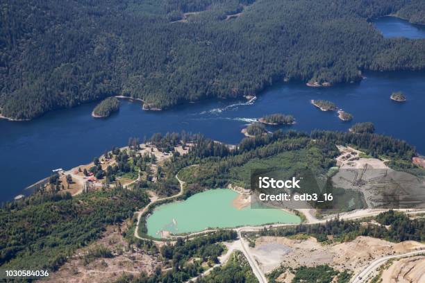 Sunshine Coast Aerial Stock Photo - Download Image Now - Mining - Natural Resources, Mine Tailings, Canada