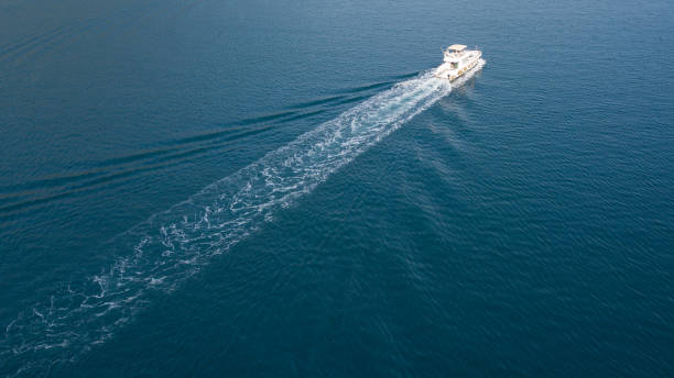 istock High Angle View Of Boat In Sea 1030588742