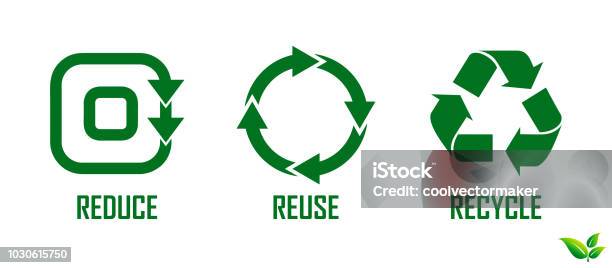 Reduce Reuse Recycle Concept Stock Illustration - Download Image Now - Recycling, Sign, Logo