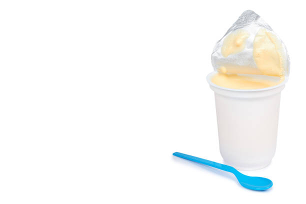 istock Yogurt cream in container isolated on white background, copy space template 1030626788