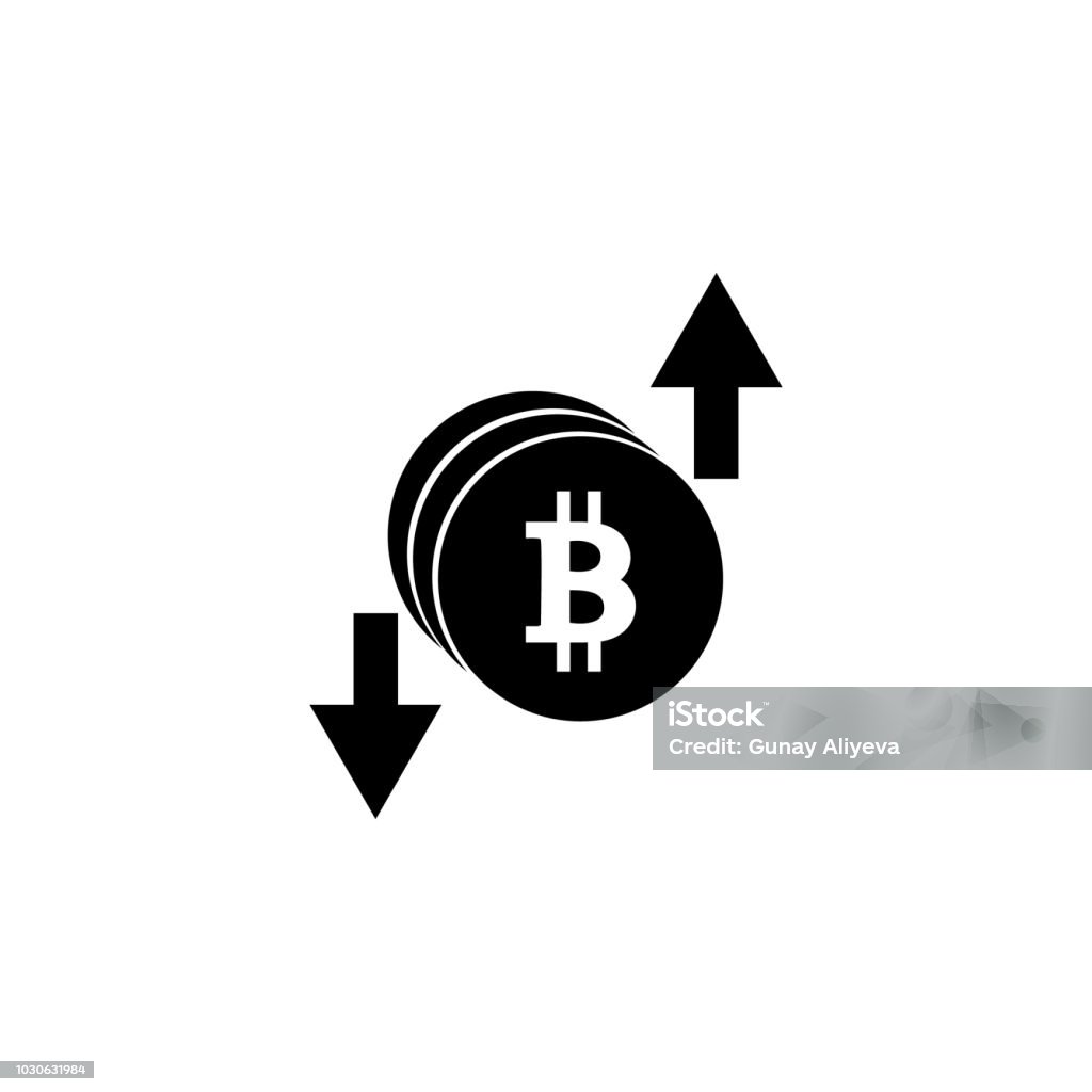 Bitcoin Growth Increase And Down Decrease Stock Vector Image Digital ...