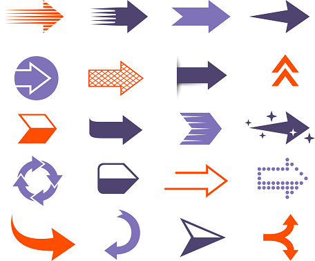 set of stylish arrows