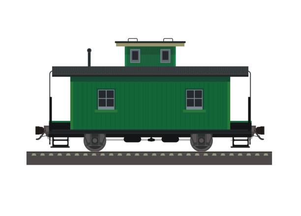 illustrations, cliparts, dessins animés et icônes de illustration simple de wagon caboose - cupola