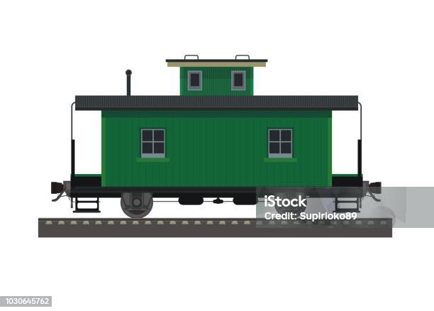 Caboose Wagon Simple Illustration Stock Illustration - Download Image Now - Caboose, Illustration, Vector