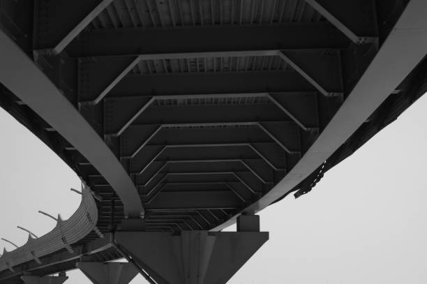 istock Bridge detail black and white. architecture lines. abstract background 1030650790