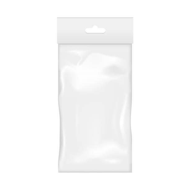 istock Blank of transparent plastic pocket bag with hand slot. Vector 1030650860