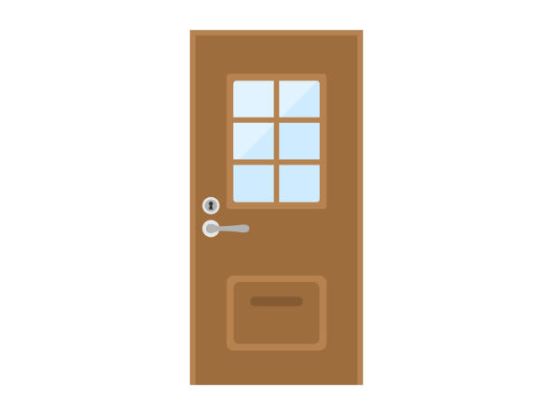 через - front door doorknob door wood stock illustrations