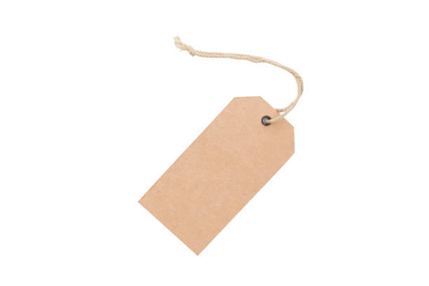 istock Blank brown cardboard price tag or label isolated on white background. 1030680404