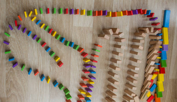 istock Coorful domino blocks on white background 1030680742
