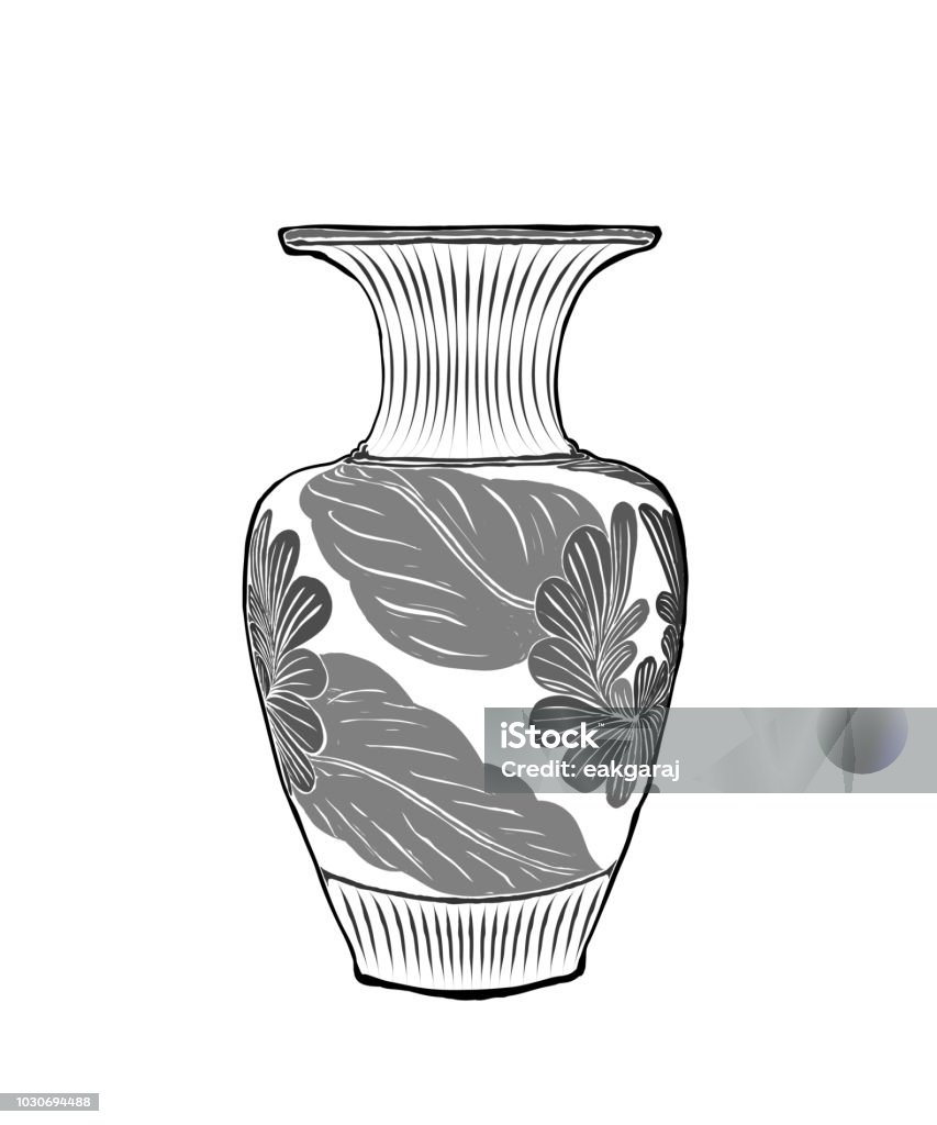 Pot In Ancient Abstract Texture Design Pottery Drawing In ...