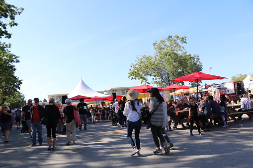 September 1-2, 2018. Richmond World Festival. British Columbia. Eatling area at the FEASTival of Flavours.