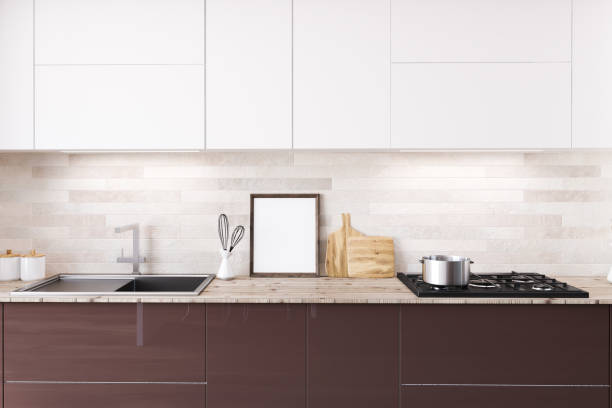 istock Brown and white kitchen countertop, poster 1030727864