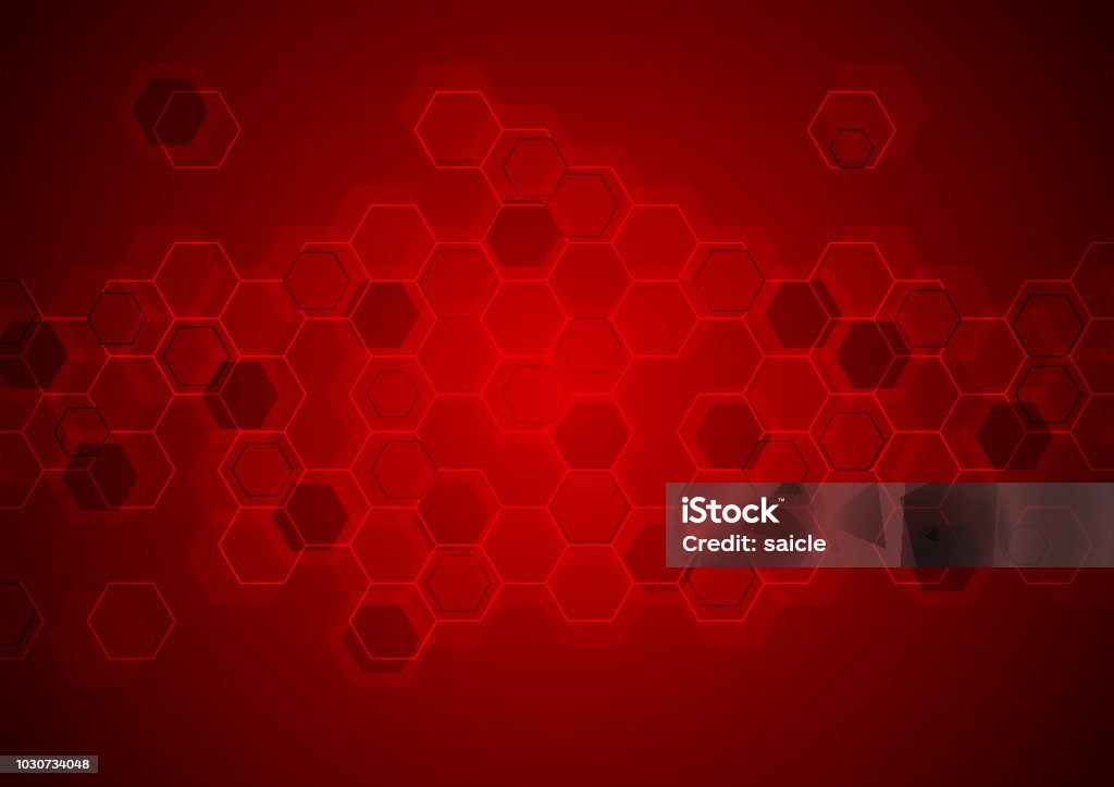 Abstract Dark Red Tech Geometric Background Stock Illustration ...
