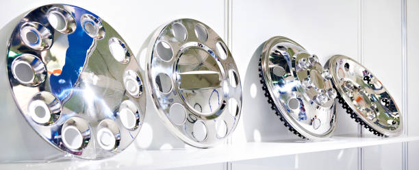 istock Decorative chrome hub caps for truck 1030737762