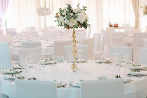 istock Wedding bouquet on the table in restaurant 1030737888