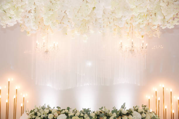 istock Floral decoration on the wedding in restaurant 1030740248