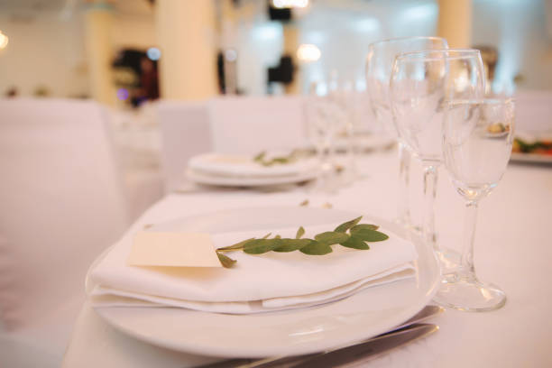 istock table appointments in restaurant. wedding decoration with floral elements 1030740410