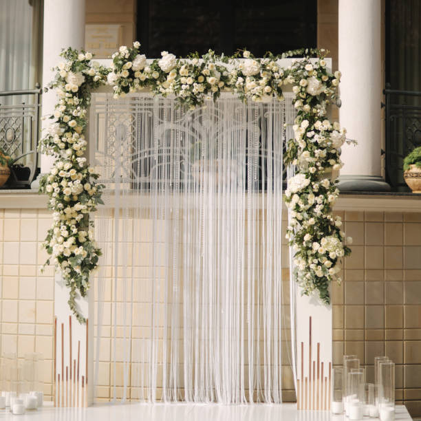 istock Arch decorated with flowers at the wedding caremony 1030740762