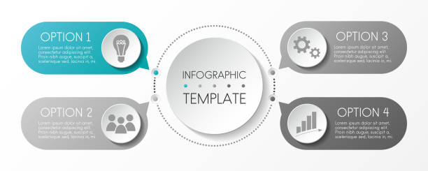 Round infograph with business icons. Vector. Round infograph with business icons. Vector. option key stock illustrations