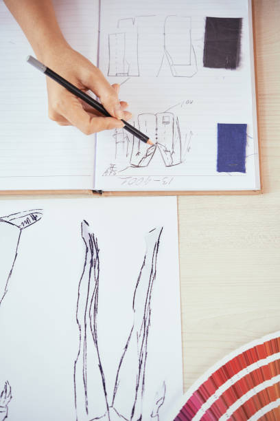 istock Crop hand drawing sketches of clothes 1030748400