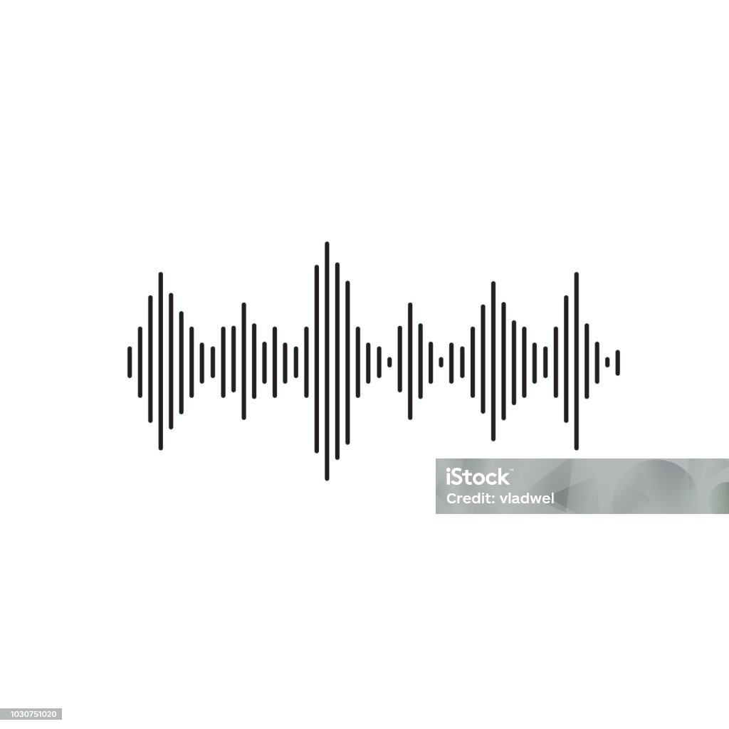 Sound wave vector illustration, flat simple line acoustic or sonic wave or signal isolated clipart Sound wave vector illustration, flat simple line acoustic or sonic wave or signal isolated Wave Pattern stock vector