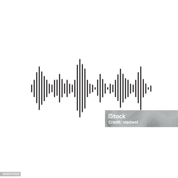 Vector Sonic Line Sound Wave Vector Illustration Flat Simple Line Acoustic Or Sonic Wave ...