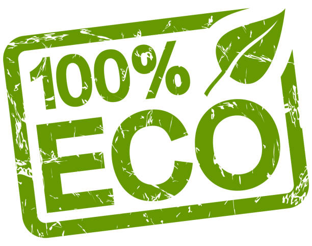 green stamp with text 100% ECO green grunge stamp with text 100% ECO isolated on white background persistent organic pollutants stock illustrations
