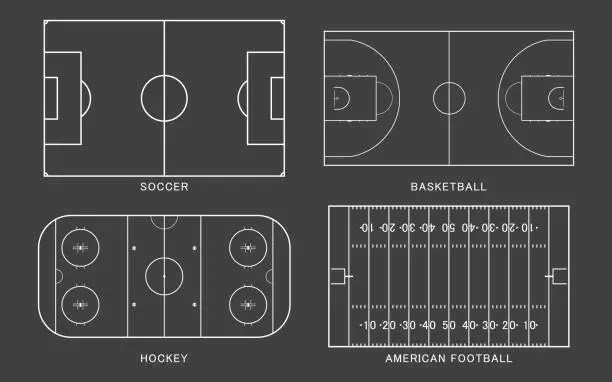 Vector illustration of Set of sport field.