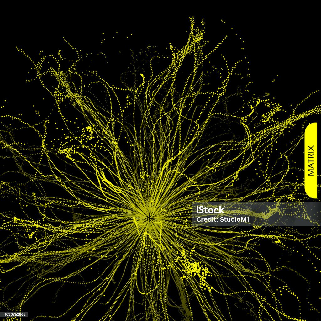 Abstract Science Or Technology Background Array With Dynamic Particles ...