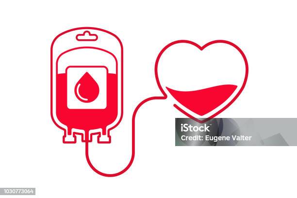 Blood Donation Vector Illustration Donate Blood Concept With Blood Bag And Heart World Blood Donor Day June 14 Stock Illustration - Download Image Now