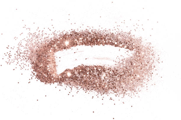 istock Abstract frame of rose gold glitter sparkle on white. Textured background with border 1030777454