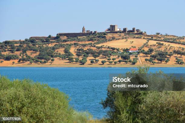 Mourão Medieval Town And The Alqueva Dam Reservoir Alentejo Portugal Stock Photo - Download Image Now