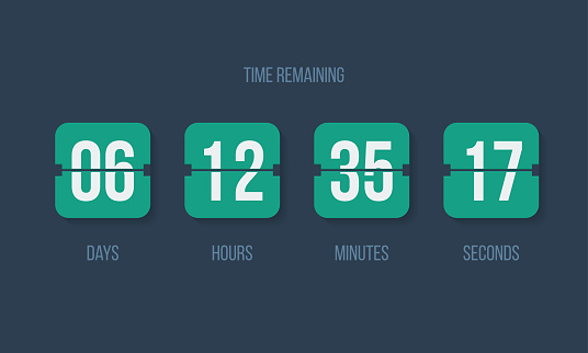 Time Back Counter Flip Countdown Clock Counter Timer Vector Time Remaining Count Down ...
