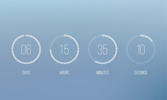 Vector Countdown Circle Clock Counter Timer Vector Digital Count Down ...