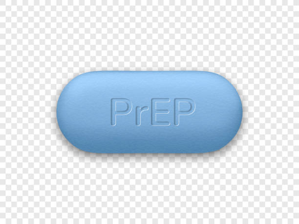 PrEp tablet. Vector pre-exposure prophylaxis blue pill developed to prevent HIV epidemic. vector art illustration