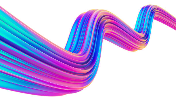 istock Holographic color 3D liquid wavy twisted shape trendy design element for Christmas backgrounds 1030787332