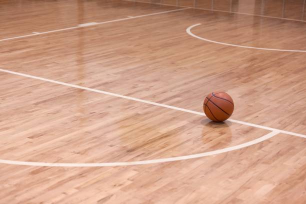 basketball court. - basketball sport hardwood floor floor imagens e fotografias de stock