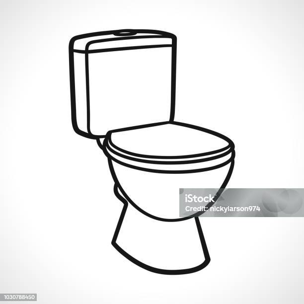 Vector Toilets On White Background Stock Illustration - Download Image Now - Toilet, Icon Symbol, Bathroom