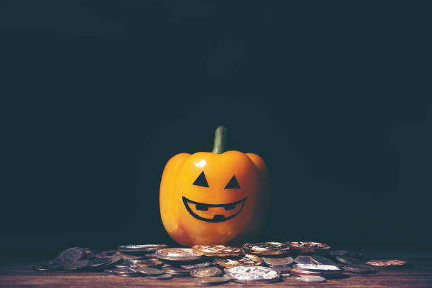 Halloween and business concept with money