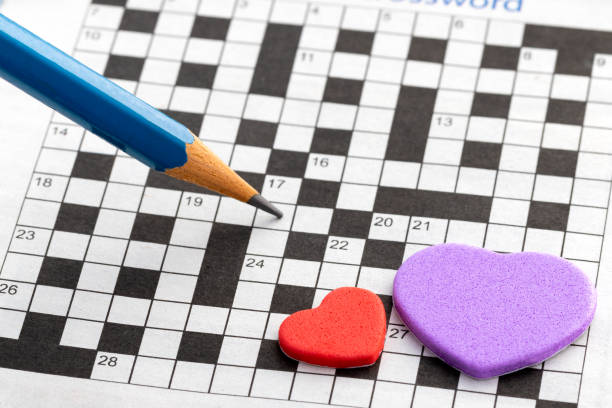 istock The blank crossword with heart shape and pencil 1030794966