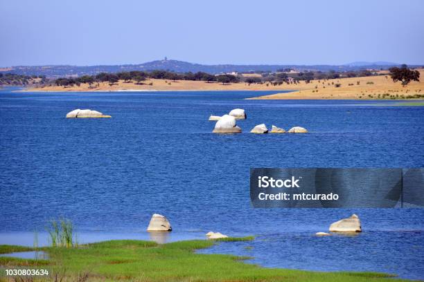 Alqueva Reservoir Beach And Boulders Mourão Alentejo Portugal Stock Photo - Download Image Now