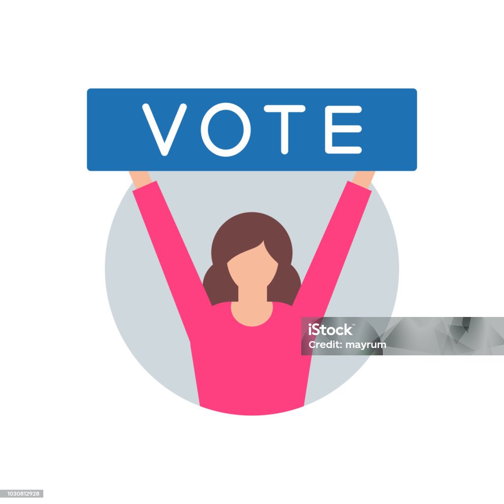 Vector Female Vote Vote Vector Illustration Female Character Stock Illustration - Download ...