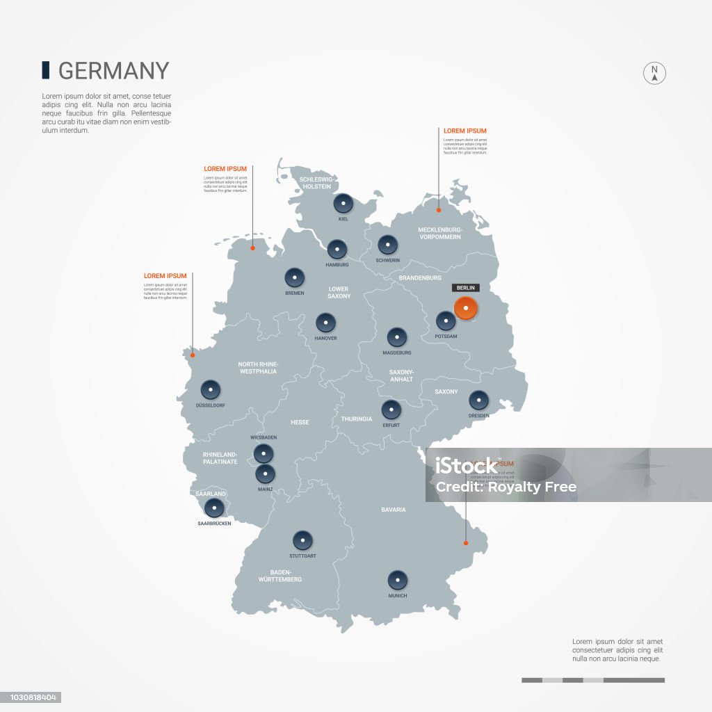 Germany Data Map Germany Infographic Map Vector Illustration Stock Illustration ...