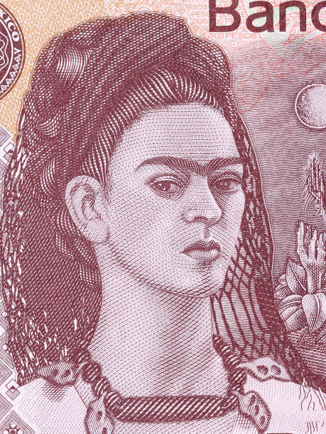 Frida Kahlo, a portrait Frida Kahlo, a portrait from Mexican money mexico poland stock pictures, royalty-free photos & images