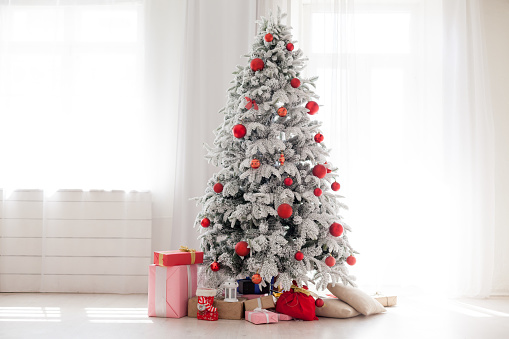 Christmas Home Interior with White Christmas tree 1